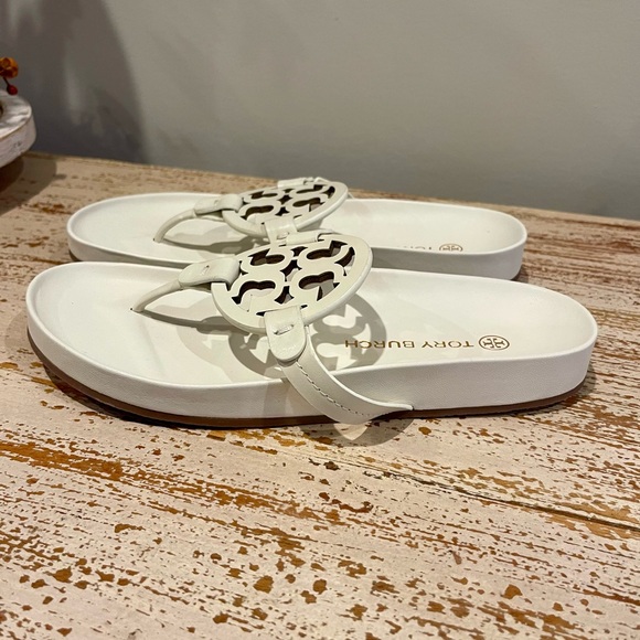 Tory Burch Miller Cloud Calf Leather New Ivory Sandals - Picture 8 of 13